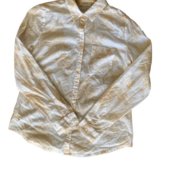 Loft Women's Collared Button-up Blouse 100% cotton - Long Sleeve - Picture 3 of 12